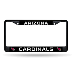 Arizona Cardinals Standard Black Chrome Frame with Plastic Inserts 12" x 6" Car/Truck Auto Accessory