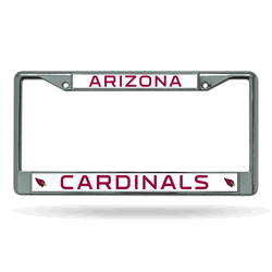Arizona Cardinals Standard Chrome Frame with Plastic Inserts 12" x 6" Car/Truck Auto Accessory