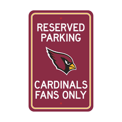 Arizona Cardinals Team Color Reserved Parking Sign Dcor 18in. X 11.5in. Lightweight