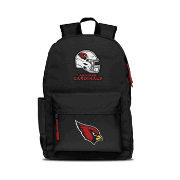 Arizona Cardinals Two-Logo Campus Backpack, Black, with Red Zipper