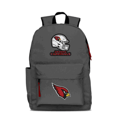 Arizona Cardinals Two-Logo Campus Backpack, Gray, with Red Zipper
