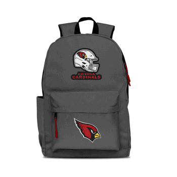 Arizona Cardinals Two-Logo Campus Backpack, Gray, with Red Zipper