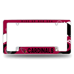 Arizona Cardinals Wave 12" x 6" Chrome All Over Automotive License Plate Frame