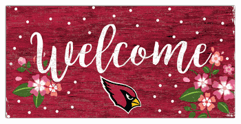 Arizona Cardinals Welcome Floral 6x12 Sign