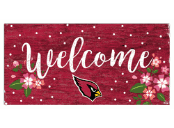 Arizona Cardinals Welcome Floral 6x12 Sign
