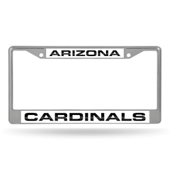 Arizona Cardinals White 12" x 6" Laser Cut Chrome Frame