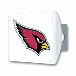 Arizona Cardinals White Metal Hitch Cover with  3D Color Emblem