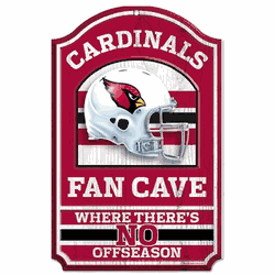 Arizona Cardinals Wood Sign - 11"x17" Fan Cave Design