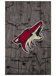 Arizona Coyotes 11x19 City Map Sign