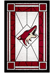 Arizona Coyotes 11x19 Stained Glass Wood Sign