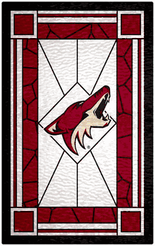 Arizona Coyotes 11x19 Stained Glass Wood Sign