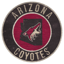 Arizona Coyotes 12in. Circle w/State Sign