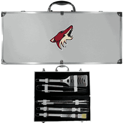 Arizona Coyotes 8 pc Stainless Steel BBQ Set w/Metal Case