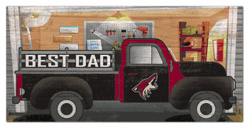 Arizona Coyotes Best Dad Truck 6x12 Sign