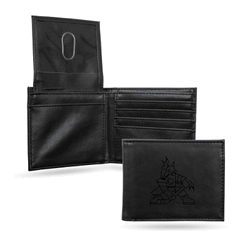 Arizona Coyotes Black Laser Engraved Bill-fold Wallet