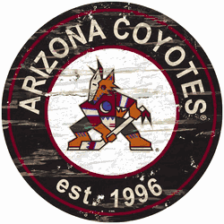 Arizona Coyotes Distressed Round Sign