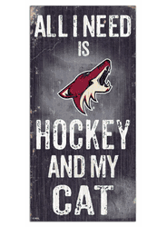 Arizona Coyotes Hockey and My Cat 6x12 Sign