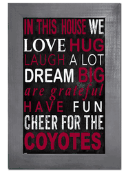 Arizona Coyotes In This House 11x19 Sign