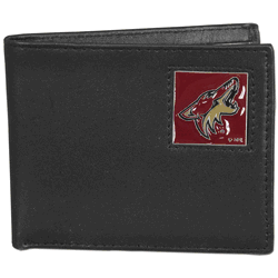 Arizona Coyotes Leather Bi-fold Wallet Packaged in Gift Box
