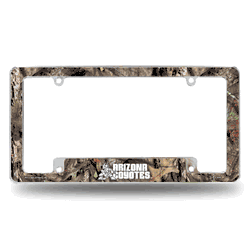 Arizona Coyotes Mossy Oak 12" x 6" Chrome All Over Automotive License Plate Frame for Car/Truck/SUV