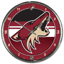 Arizona Coyotes Round Chrome Wall Clock