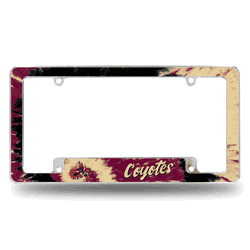 Arizona Coyotes Tie Dye 12" x 6" Chrome All Over Automotive License Plate Frame for Car/Truck/SUV