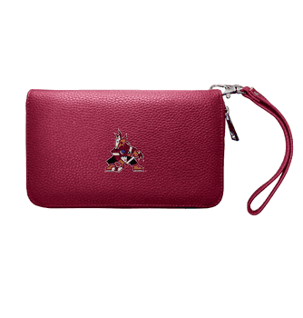 Arizona Coyotes Zip Organizer Wallet Pebble Maroon