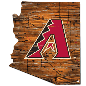 Arizona Diamondbacks 24in. Distressed State w/Logo Sign