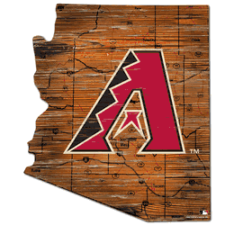 Arizona Diamondbacks 24in. Distressed State w/Logo Sign