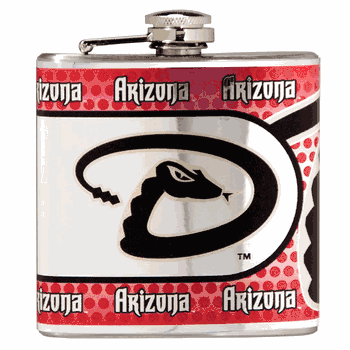 Arizona Diamondbacks 6oz Stainless Steel Flask with Metallic Graphics