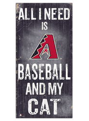 Arizona Diamondbacks Baseball and My Cat 6x12 Sign
