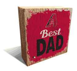 Arizona Diamondbacks Best Dad 6x6 Wood Block