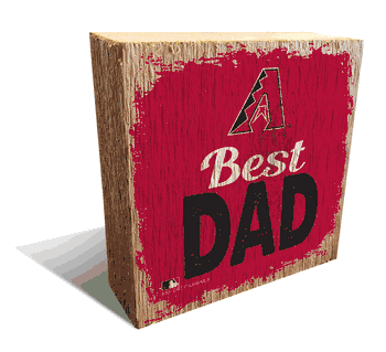 Arizona Diamondbacks Best Dad 6x6 Wood Block