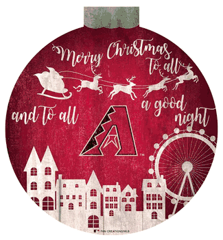 Arizona Diamondbacks Christmas Village 12in Wall Art