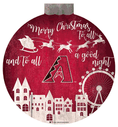 Arizona Diamondbacks Christmas Village 12in Wall Art