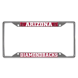 Arizona Diamondbacks Chrome Metal License Plate Frame, 6.25in x 12.25in