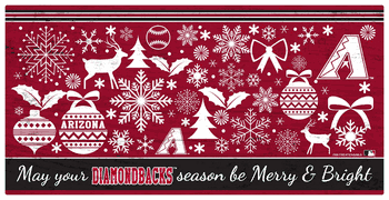 Arizona Diamondbacks Merry and Bright 6x12 Sign
