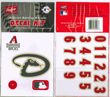 Arizona Diamondbacks Official Rawlings Authentic Batting Helmet Decal Kit