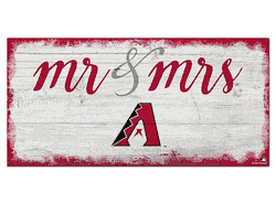 Arizona Diamondbacks Script Mr & Mrs 6x12 Sign