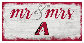 Arizona Diamondbacks Script Mr & Mrs 6x12 Sign