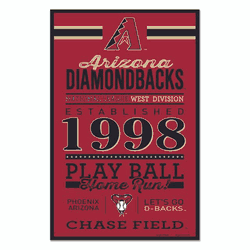 Arizona Diamondbacks Sign 11x17 Wood Established Design