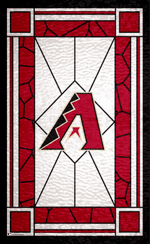 Arizona Diamondbacks Stained Glass 11x19 Wood Sign