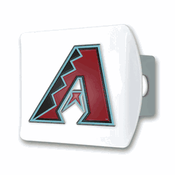 Arizona Diamondbacks White Metal Hitch Cover with  3D Color Emblem