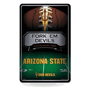 Arizona State Sun Devils 11X17 Large Embossed Metal Wall Sign