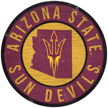 Arizona State Sun Devils 12 in. Circle w/ State Sign