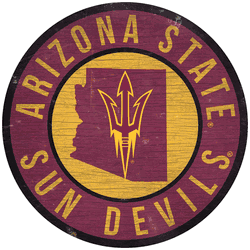 Arizona State Sun Devils 12 in. Circle w/ State Sign
