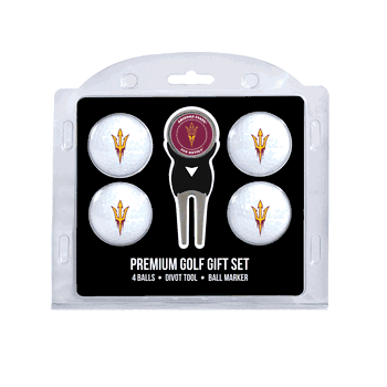 Arizona State Sun Devils 4 Ball Gift Set + Divot Tool & Marker