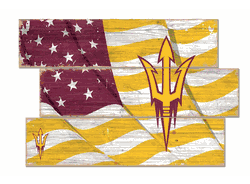 Arizona State Sun Devils American Flag 3 Plank