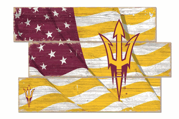 Arizona State Sun Devils American Flag 3 Plank