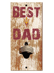 Arizona State Sun Devils Best Dad Bottle Opener Wood Sign